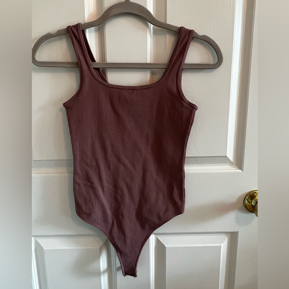 Ribbed Bodysuit in dusty rose